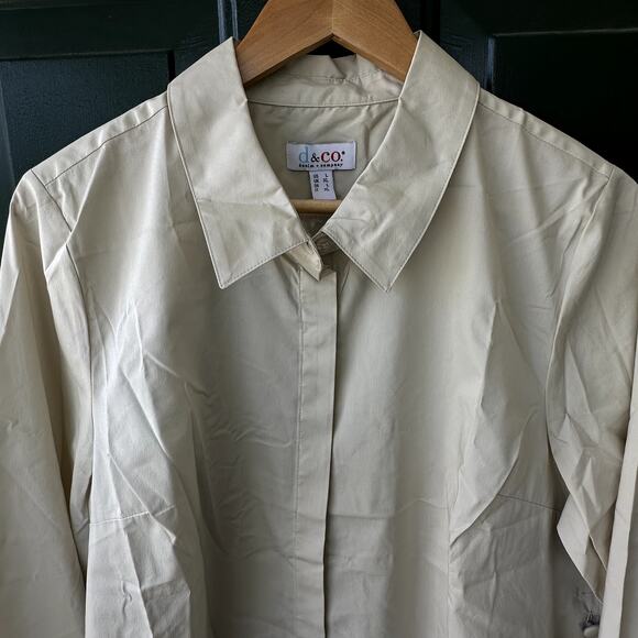 NEW Denim & Co. QVC Coolmax Curved Hem Shirt with Button Detail Sz L Khaki - Picture 2 of 7